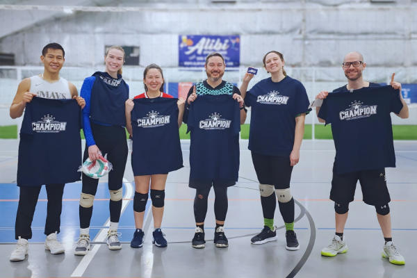 Matt Lipman with volleyball team that won RCO C Yankee Tournament @ Teamworks Somerset