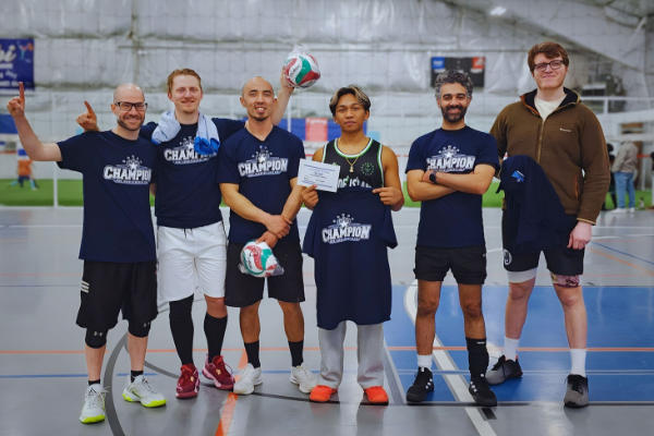 Matt Lipman with volleyball team that won Men's C+ Yankee Tournament @ Teamworks Somerset